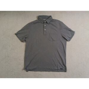 Faherty Sunwashed Polo Shirt MKC0081-SNB Mens Large Gray Organic Cotton